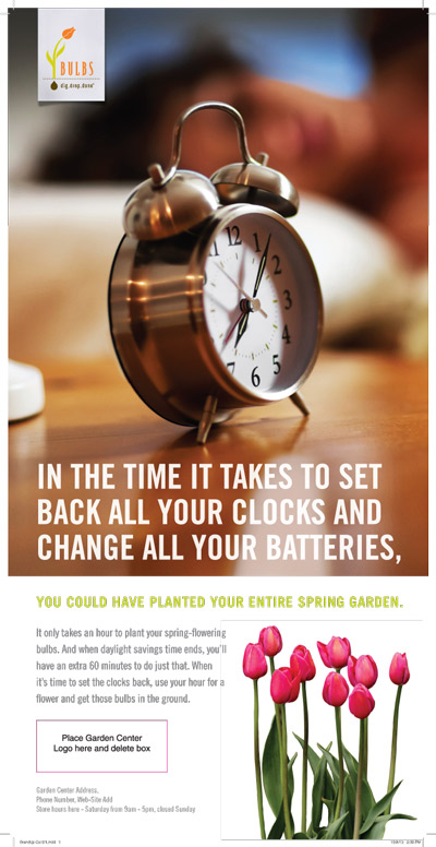 Daylight Savings Stand Up Card - Clocks